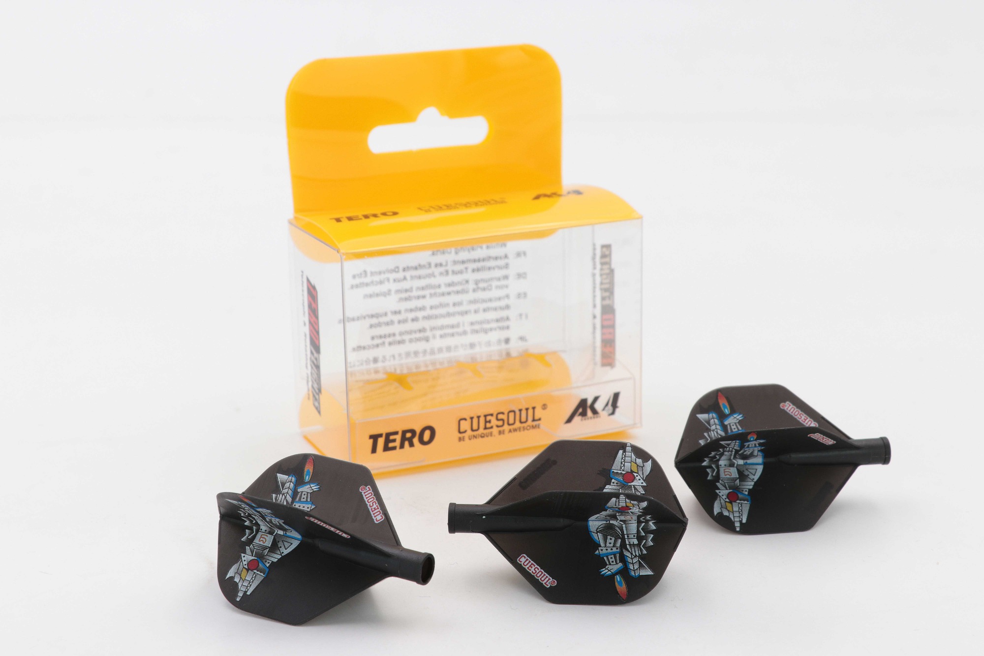 Flights Pour Fléchettes Cuesoul Tero AK4 - Format Standard, Couleur Jaune, Lot Unique - 9
