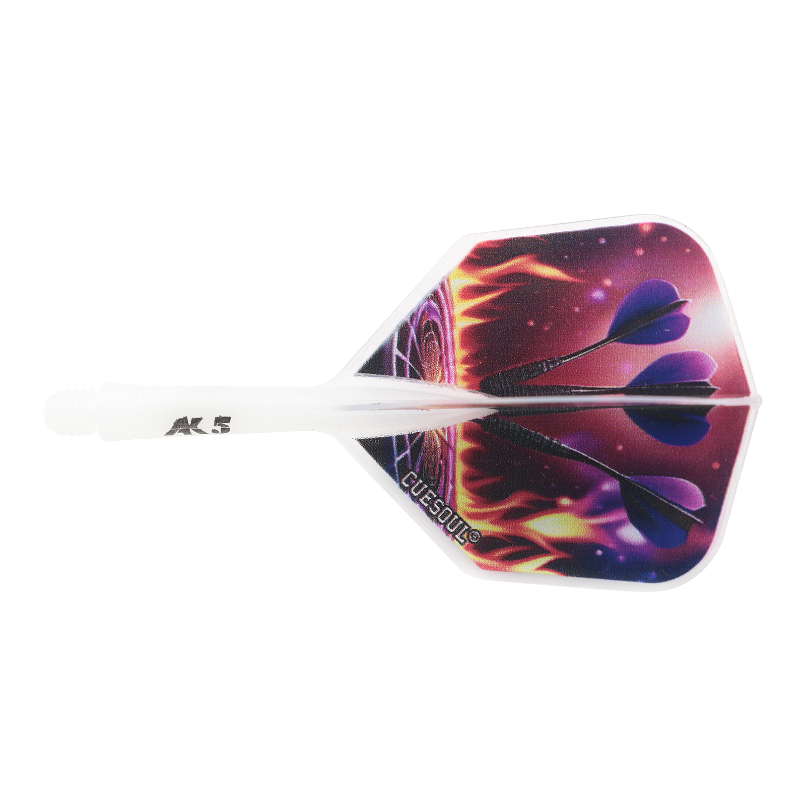 Ailettes De Fléchettes Cuesoul AK5 Standard - Noires, Intégrées (plume + Tige), Longueur Totale 74 Mm - Pour Fléchettes