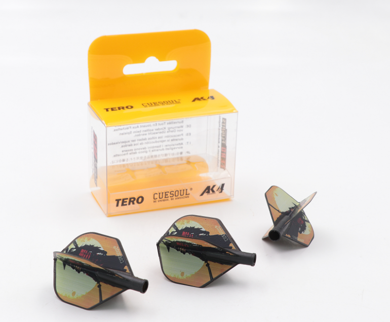Flights Pour Fléchettes Cuesoul Tero AK4 - Format Standard, Couleur Jaune, Lot Unique - 8