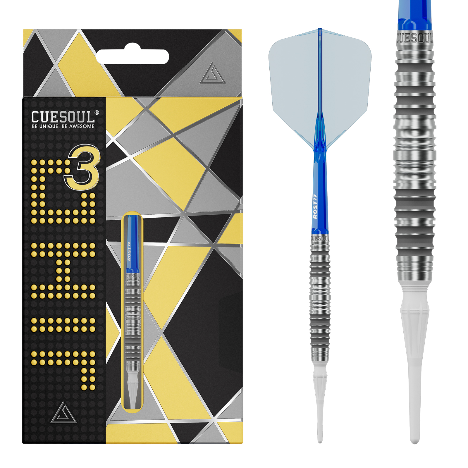 CUESOUL JIHO3 C2 Soft Tip 90% Tungsten Dart Set Torpedo Shape with
